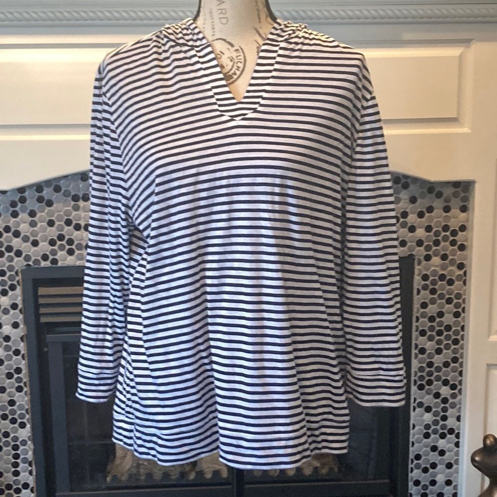 No Name reversible hoodie in purple and navy & white stripes, size medium